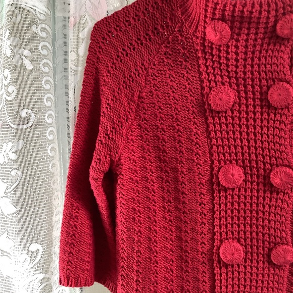 Style & Co Beautiful 🌹NWT Red Snap Button Sweater. - Picture 8 of 14